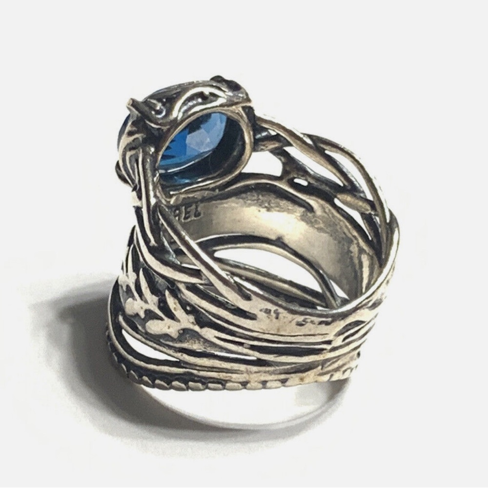 Or Paz Sterling Silver Blue Topaz Ring (size 6) - Picture 5 of 7